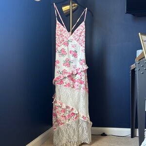 Floral and Lace Maxi Dress